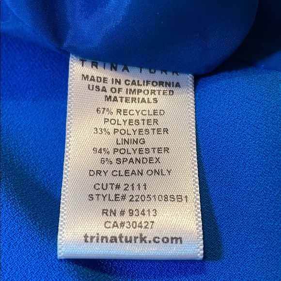 Trina Turk Blue Asymmetrical Blouse - Picture 7 of 8